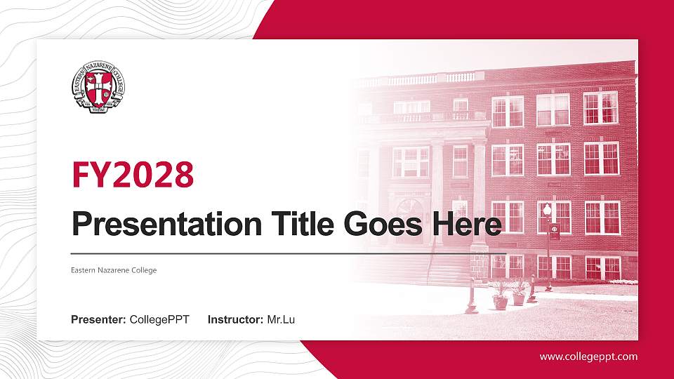 Eastern Nazarene College Academic Presentation/Research Findings Report PPT Template16:9 ratio PPT effect preview image