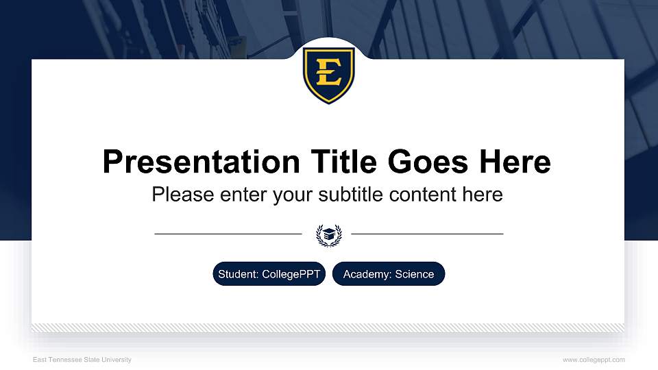 East Tennessee State University National Scholarship Defense PPT Template16:9 ratio PPT effect preview image