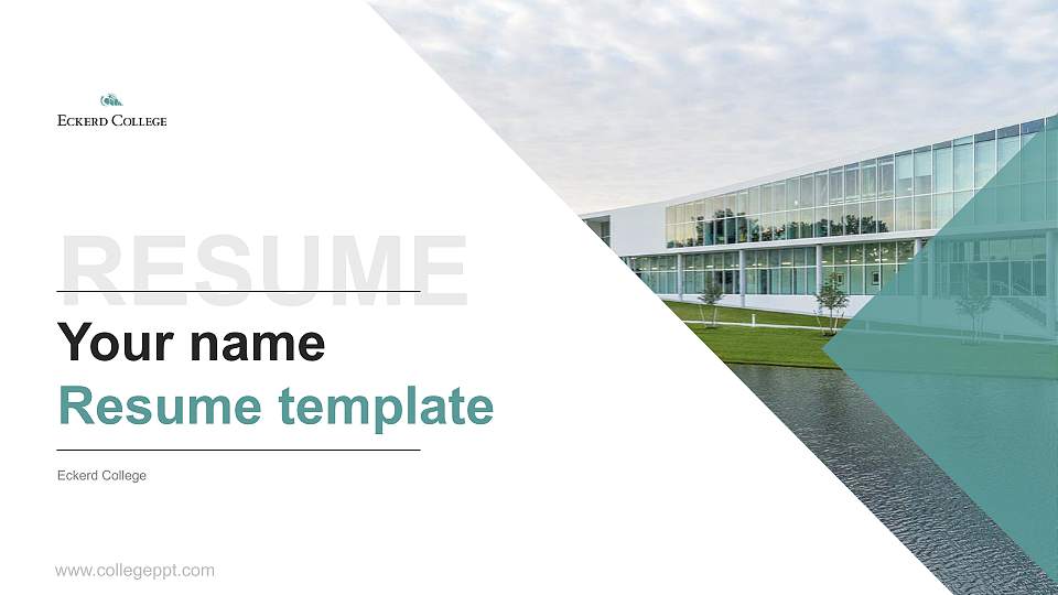 Eckerd College Resume PPT Template16:9 ratio PPT effect preview image