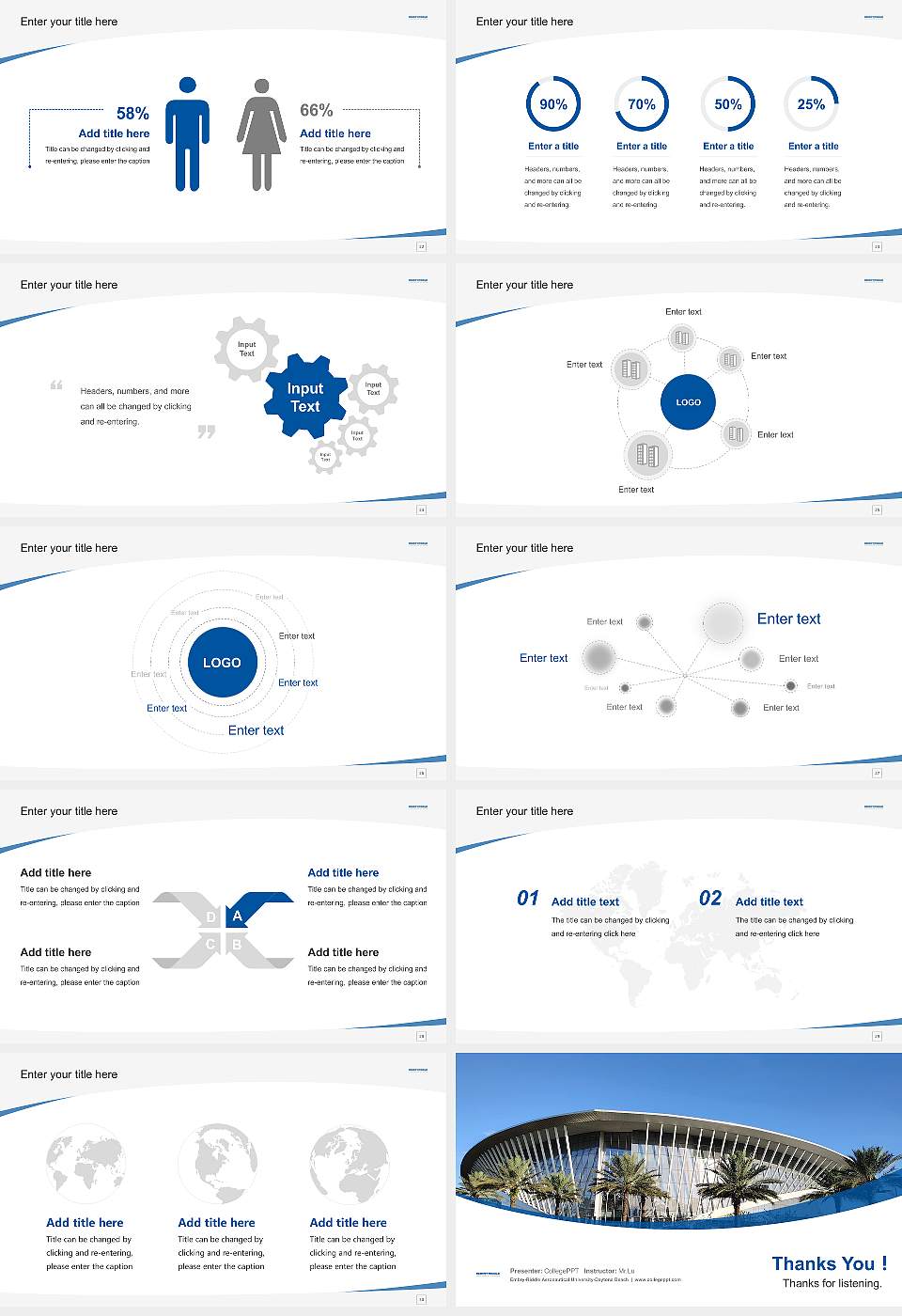 Embry-Riddle Aeronautical University-Daytona Beach Course/Courseware Creation PPT Template16:9 ratio PPT effect preview image4