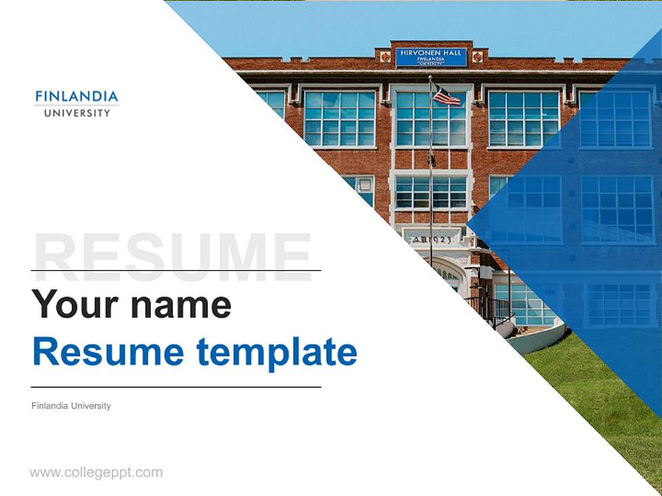Finlandia University Resume PPT Template4:3 ratio PPT effect preview image5