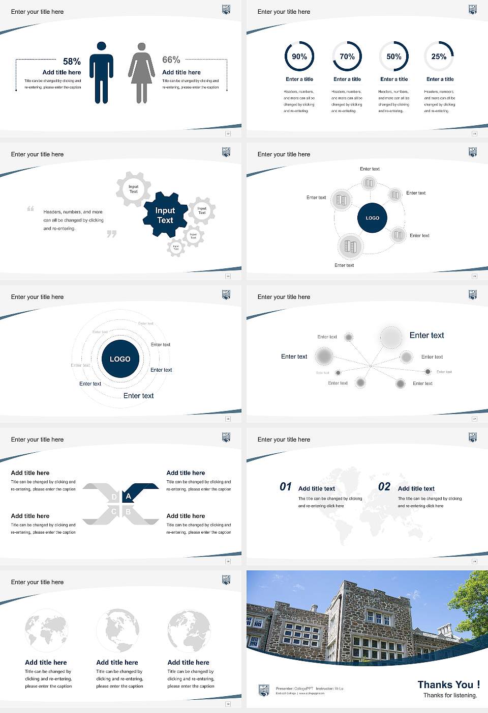 Endicott College Course/Courseware Creation PPT Template16:9 ratio PPT effect preview image4