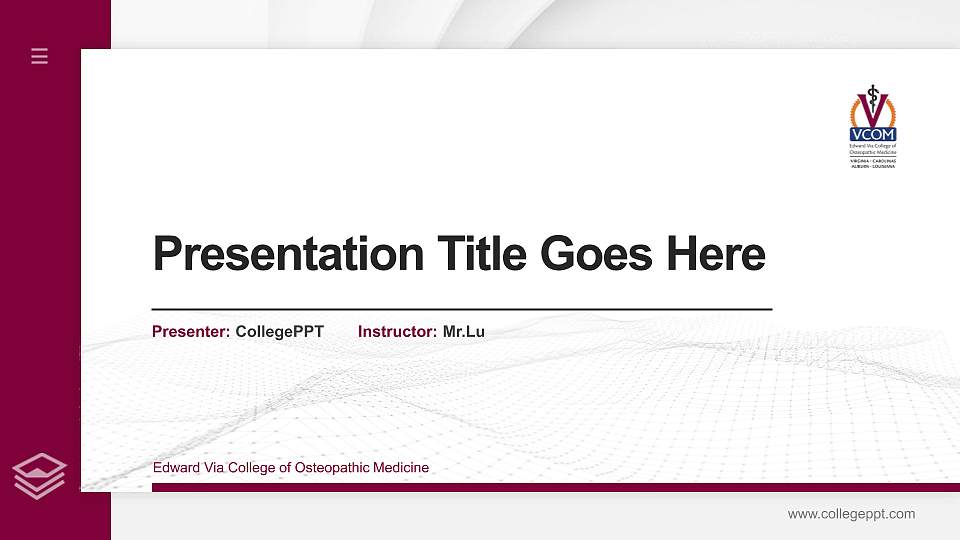 Edward Via College of Osteopathic Medicine Thesis Proposal/Graduation Defense PPT Template16:9 ratio PPT effect preview image