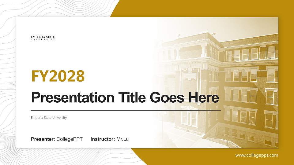 Emporia State University Academic Presentation/Research Findings Report PPT Template16:9 ratio PPT effect preview image