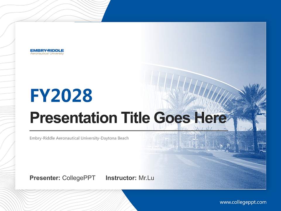 Embry-Riddle Aeronautical University-Daytona Beach Academic Presentation/Research Findings Report PPT Template4:3 ratio PPT effect preview image5