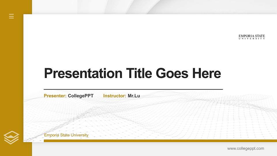 Emporia State University Thesis Proposal/Graduation Defense PPT Template16:9 ratio PPT effect preview image