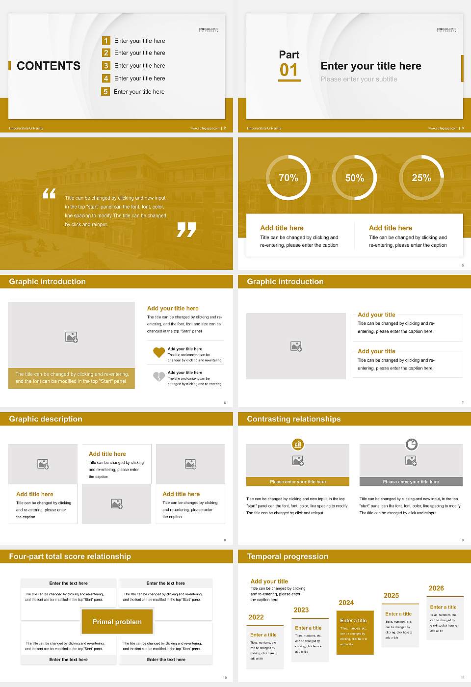 Emporia State University Thesis Proposal/Graduation Defense PPT Template16:9 ratio PPT effect preview image2