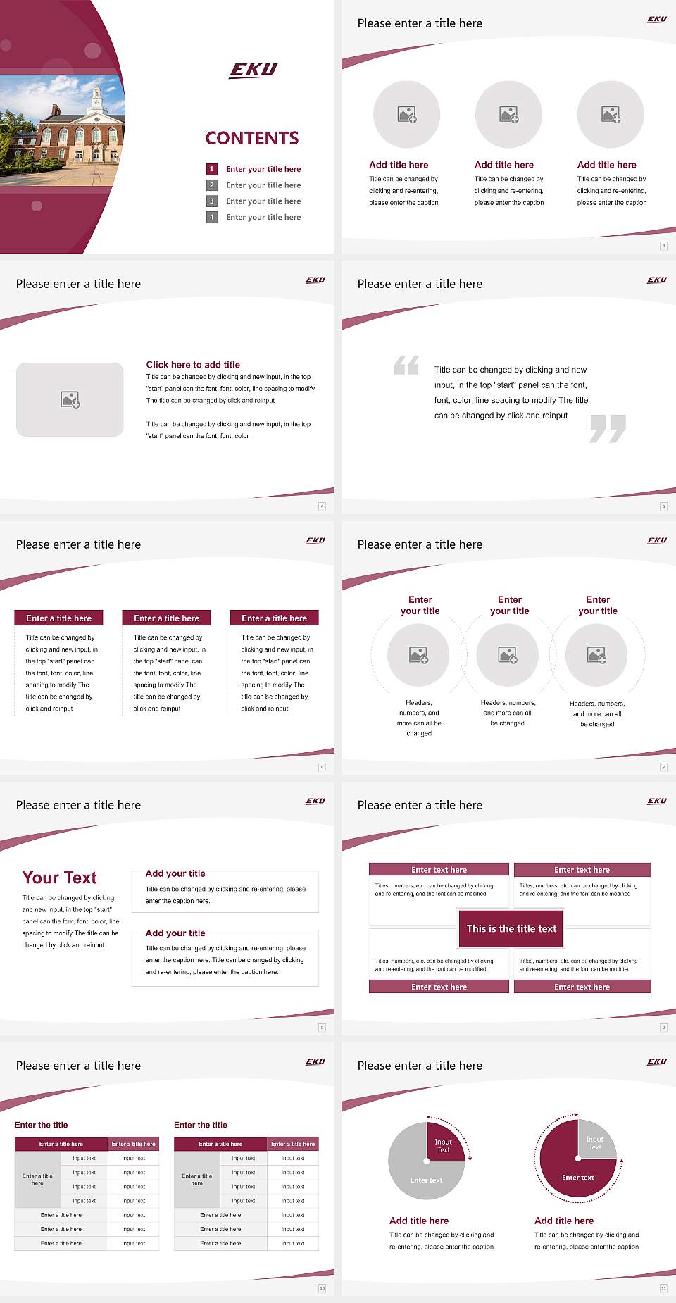 Eastern Kentucky University Course/Courseware Creation PPT Template4:3 ratio PPT effect preview image2