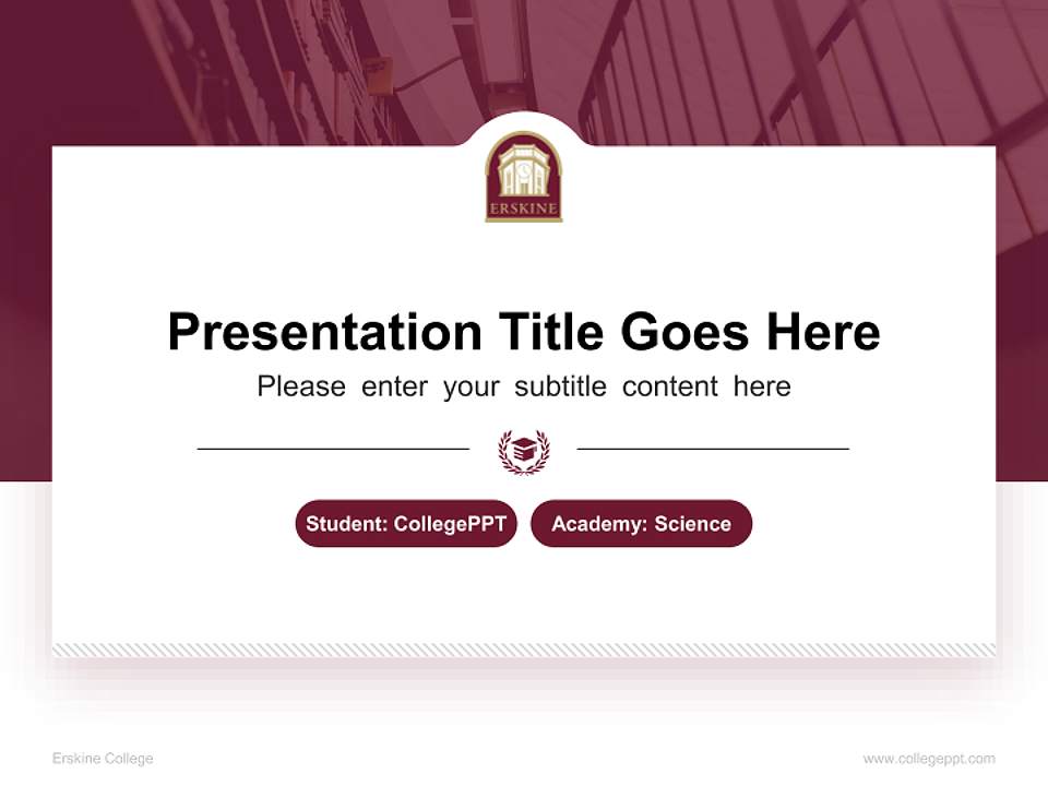 Erskine College National Scholarship Defense PPT Template4:3 ratio PPT effect preview image4