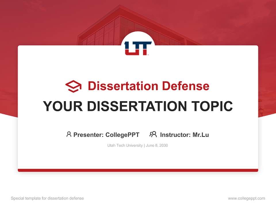 Utah Tech University Graduation Thesis Defense PPT Template4:3 ratio PPT effect preview image7