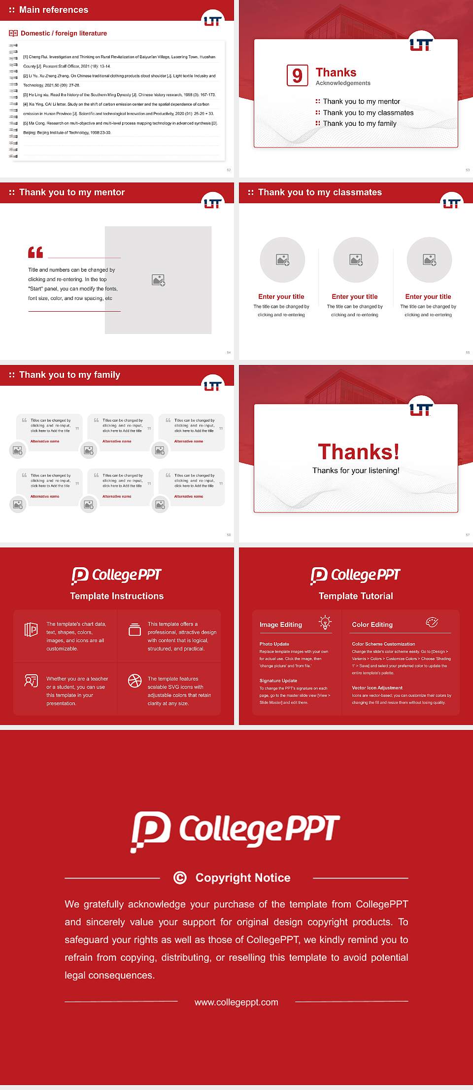 Utah Tech University Graduation Thesis Defense PPT Template4:3 ratio PPT effect preview image7