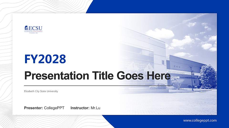 Elizabeth City State University Academic Presentation/Research Findings Report PPT Template16:9 ratio PPT effect preview image