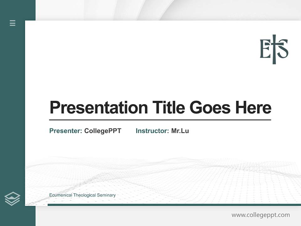 Ecumenical Theological Seminary Thesis Proposal/Graduation Defense PPT Template4:3 ratio PPT effect preview image5