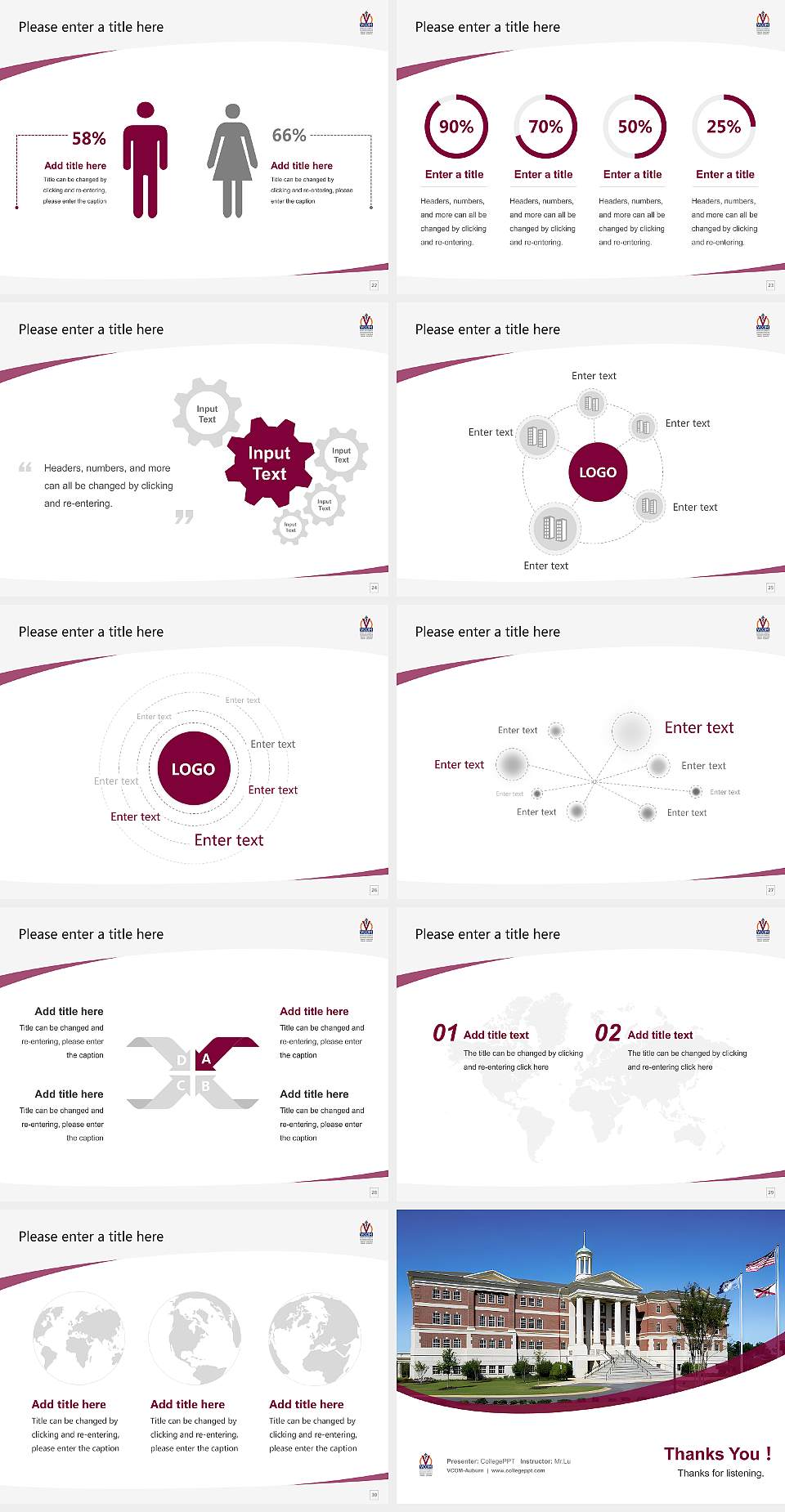 VCOM-Auburn Course/Courseware Creation PPT Template4:3 ratio PPT effect preview image4