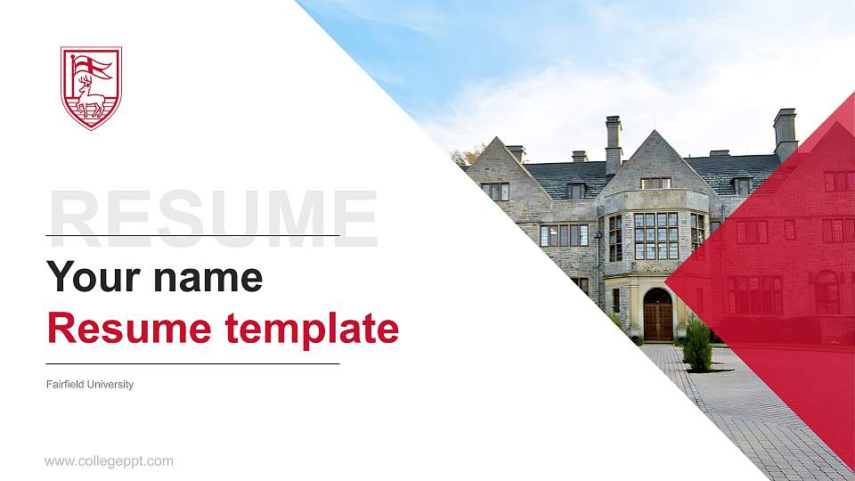Fairfield University Resume PPT Template16:9 ratio PPT effect preview image