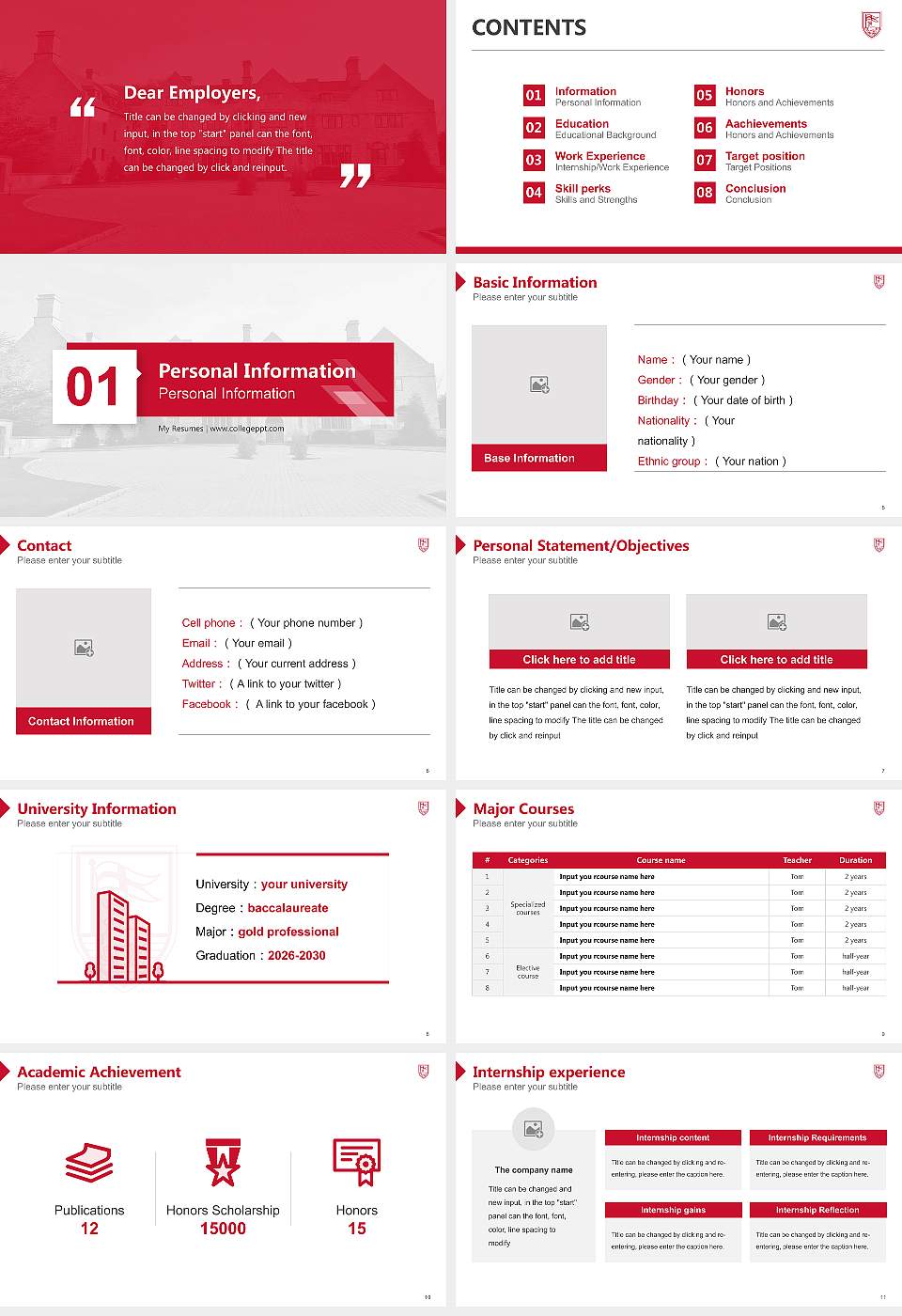 Fairfield University Resume PPT Template16:9 ratio PPT effect preview image2