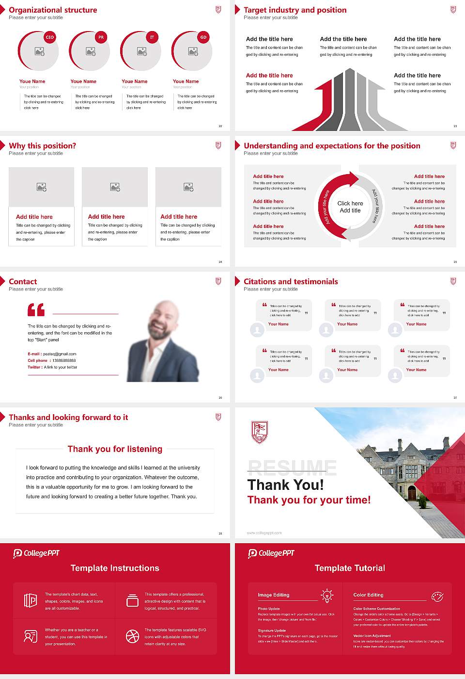 Fairfield University Resume PPT Template16:9 ratio PPT effect preview image4