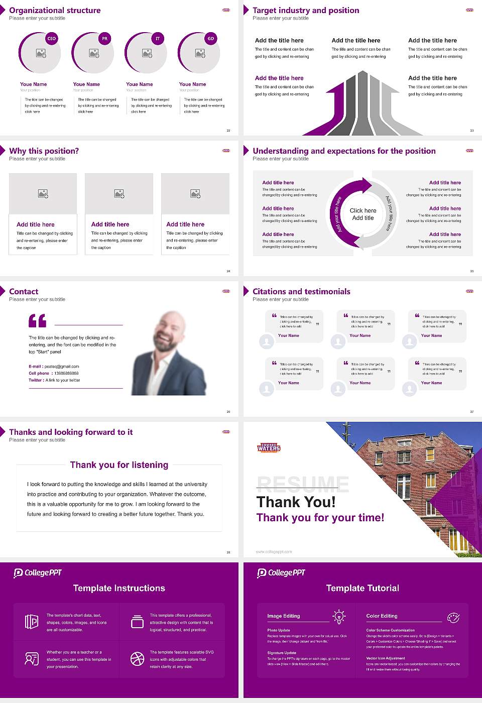 Edward Waters College Resume PPT Template16:9 ratio PPT effect preview image4