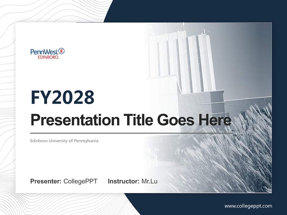 Edinboro University of Pennsylvania Academic Presentation/Research Findings Report PPT Template4:3 ratio PPT effect preview image5