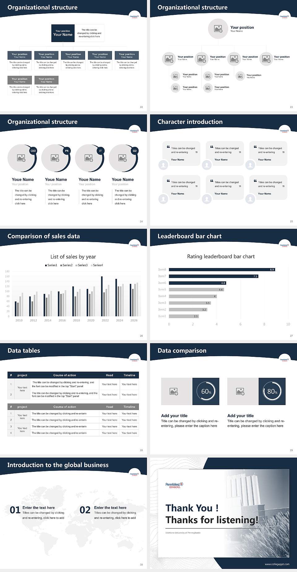Edinboro University of Pennsylvania Academic Presentation/Research Findings Report PPT Template4:3 ratio PPT effect preview image4