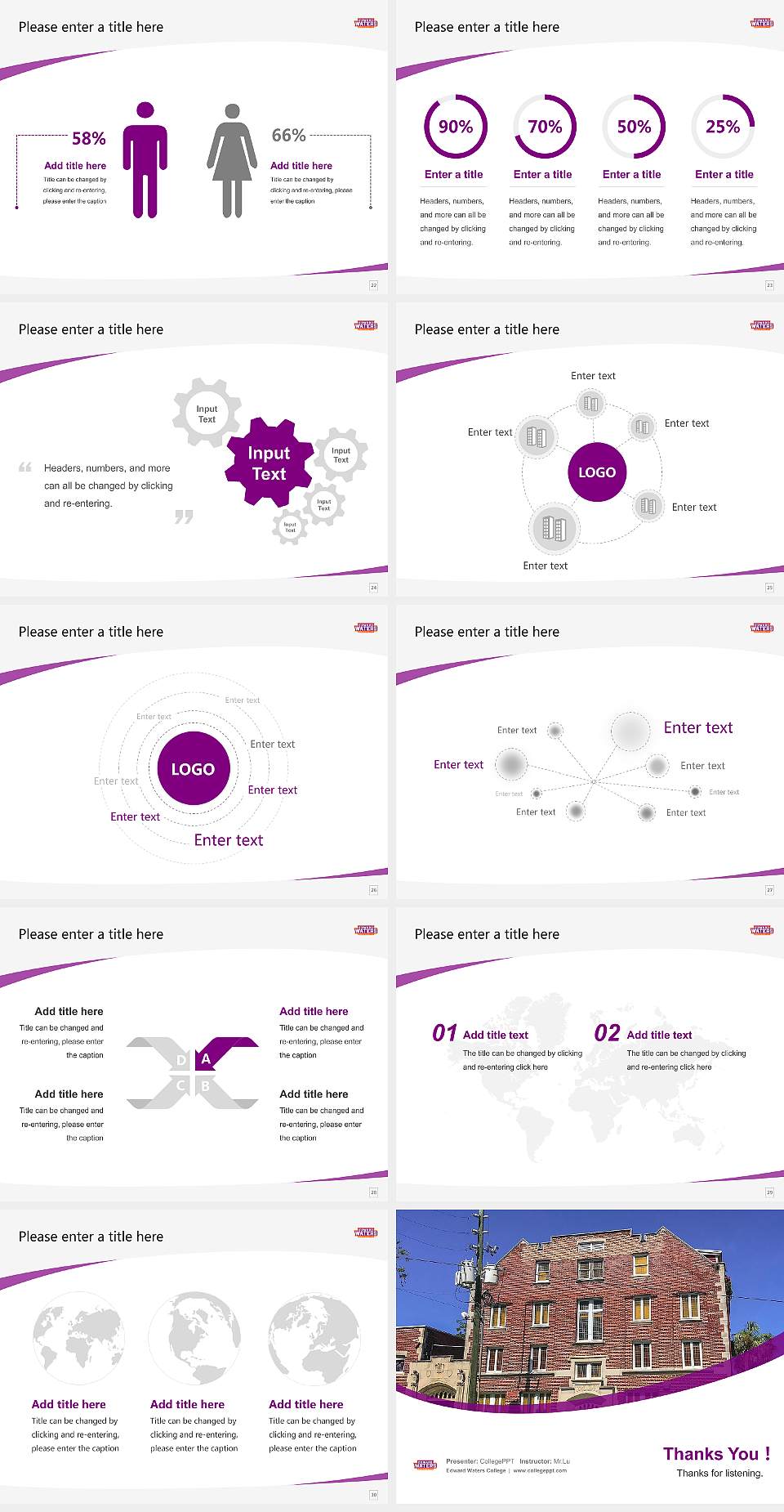 Edward Waters College Course/Courseware Creation PPT Template4:3 ratio PPT effect preview image4