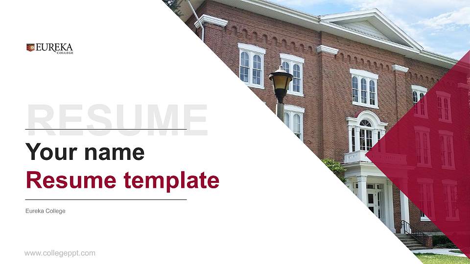 Eureka College Resume PPT Template16:9 ratio PPT effect preview image