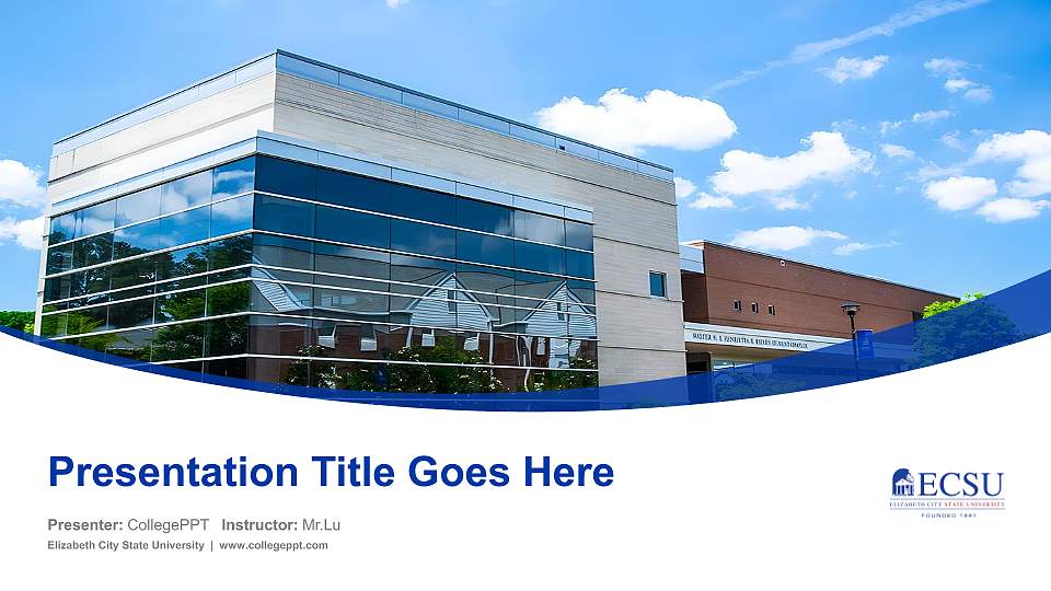 Elizabeth City State University Course/Courseware Creation PPT Template16:9 ratio PPT effect preview image