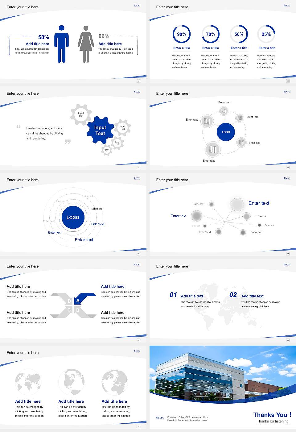 Elizabeth City State University Course/Courseware Creation PPT Template16:9 ratio PPT effect preview image4