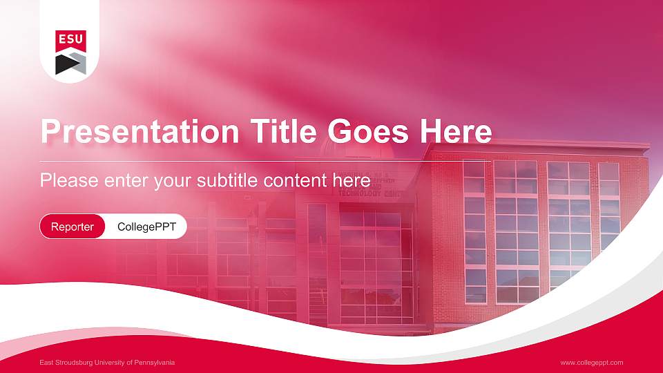 East Stroudsburg University of Pennsylvania Lecture Sharing and Networking Event PPT Template16:9 ratio PPT effect preview image