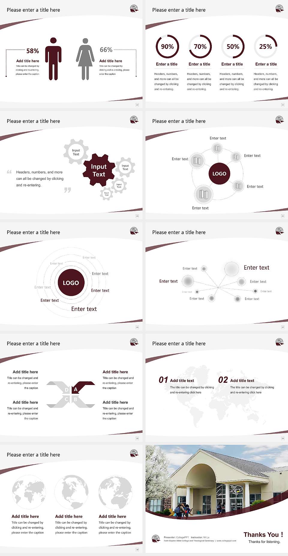 Faith Baptist Bible College and Theological Seminary Course/Courseware Creation PPT Template4:3 ratio PPT effect preview image4