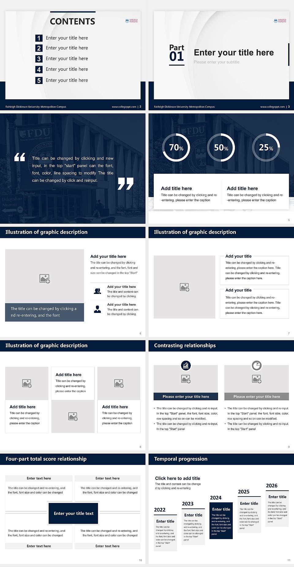 Fairleigh Dickinson University-Metropolitan Campus Thesis Proposal/Graduation Defense PPT Template4:3 ratio PPT effect preview image2