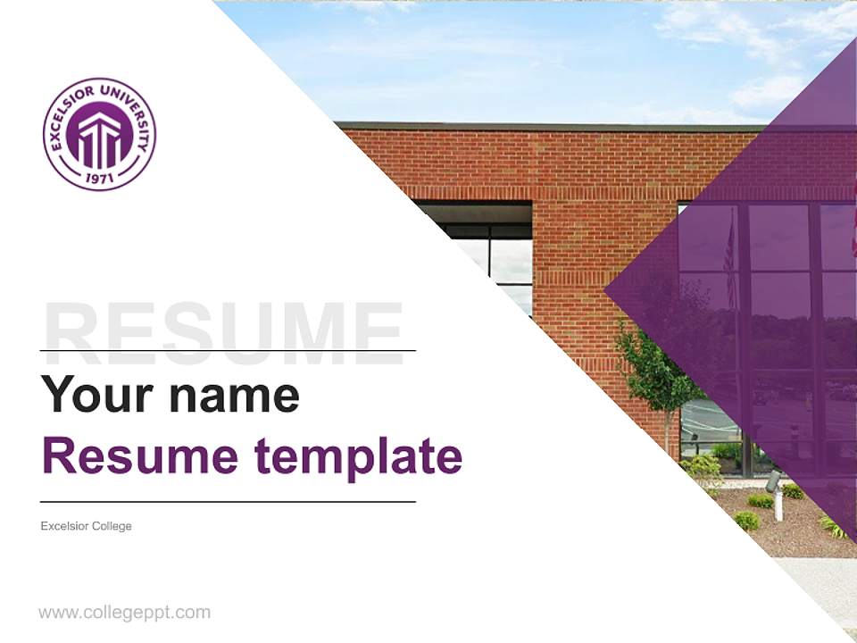 Excelsior College Resume PPT Template4:3 ratio PPT effect preview image5