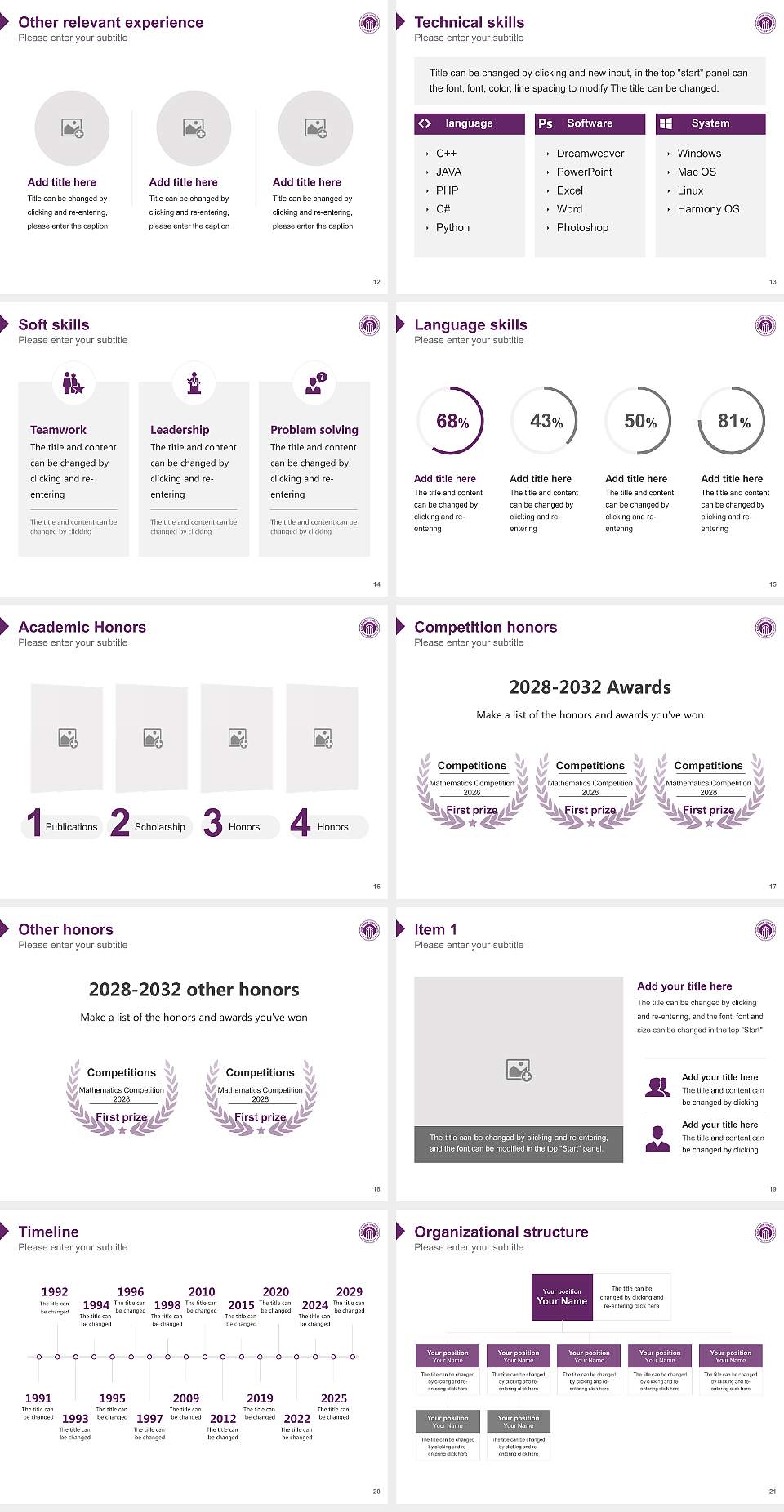 Excelsior College Resume PPT Template4:3 ratio PPT effect preview image3