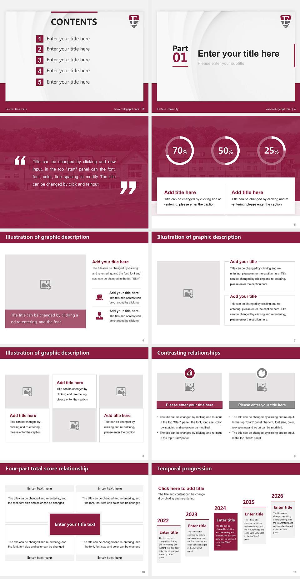 Eastern University Thesis Proposal/Graduation Defense PPT Template4:3 ratio PPT effect preview image2