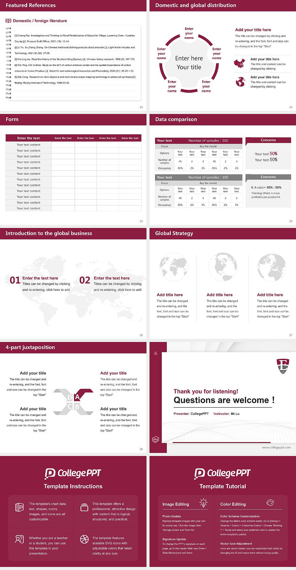 Eastern University Thesis Proposal/Graduation Defense PPT Template4:3 ratio PPT effect preview image4