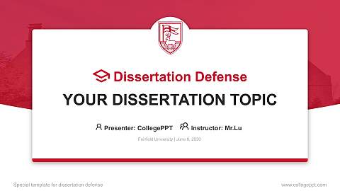 Fairfield University Graduation Thesis Defense PPT Template