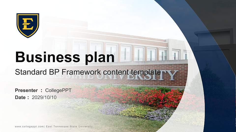 East Tennessee State University Competition/Entrepreneurship Contest PPT Template16:9 ratio PPT effect preview image