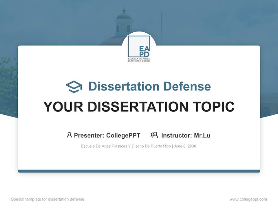 Escuela De Artes Plasticas Y Diseno De Puerto Rico Graduation Thesis Defense PPT Template4:3 ratio PPT effect preview image7