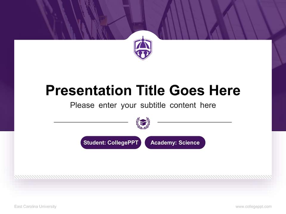 East Carolina University National Scholarship Defense PPT Template4:3 ratio PPT effect preview image4