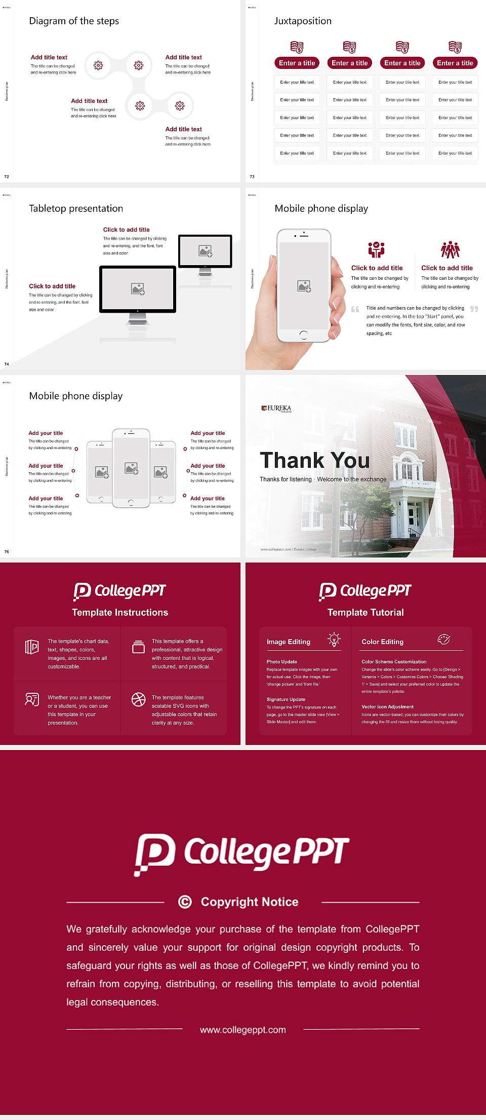 Eureka College Competition/Entrepreneurship Contest PPT Template4:3 ratio PPT effect preview image9