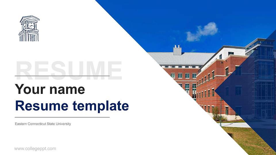 Eastern Connecticut State University Resume PPT Template16:9 ratio PPT effect preview image