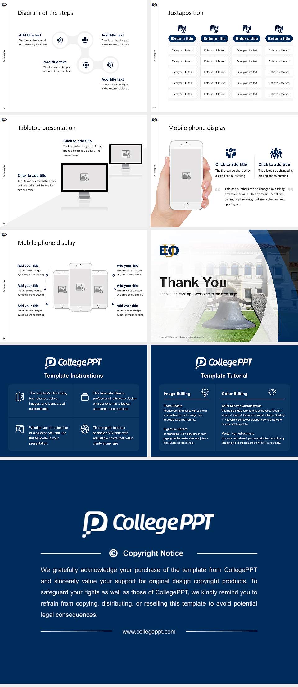 Eastern Oregon University Competition/Entrepreneurship Contest PPT Template4:3 ratio PPT effect preview image9