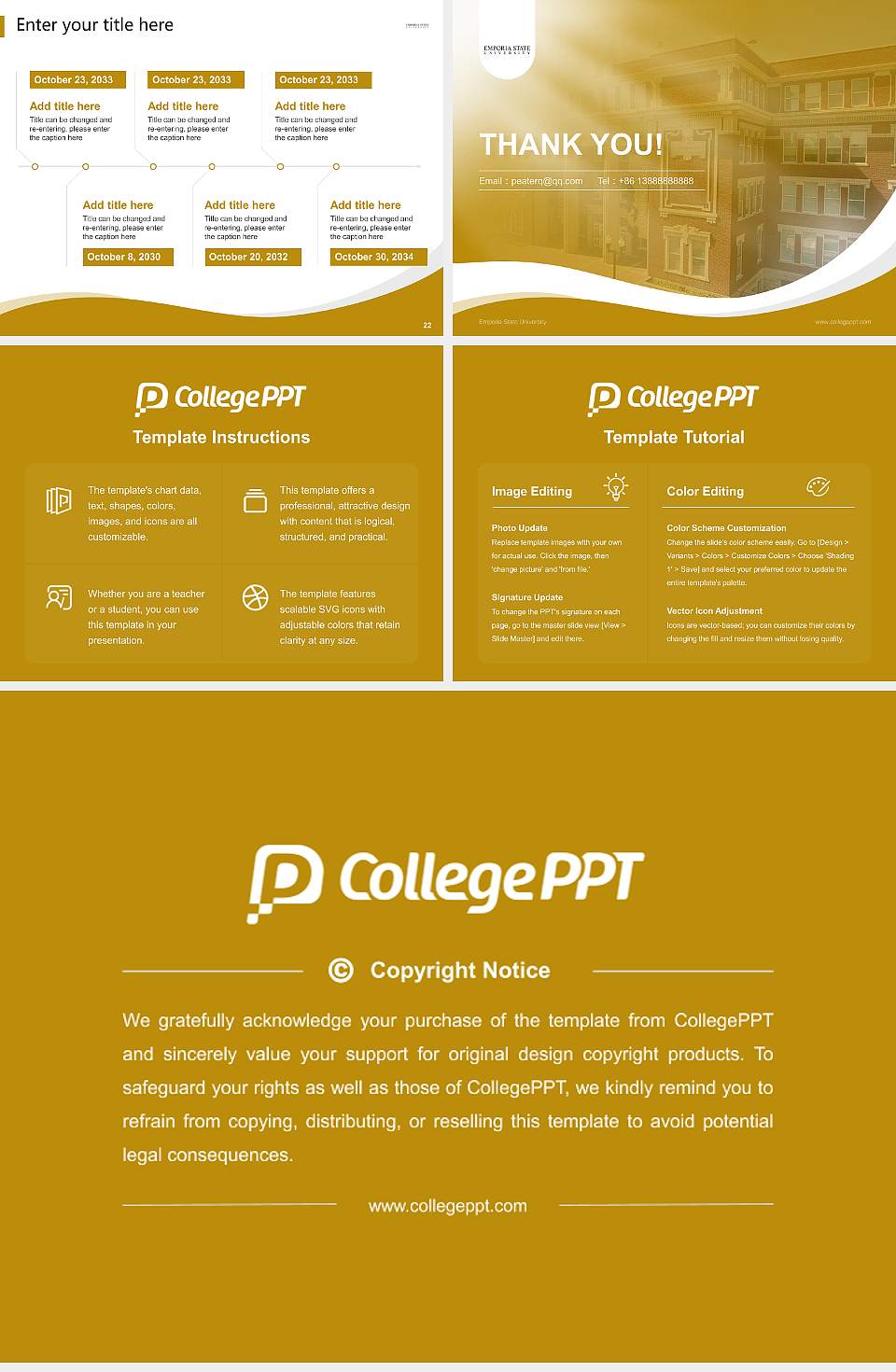 Emporia State University Lecture Sharing and Networking Event PPT Template4:3 ratio PPT effect preview image4