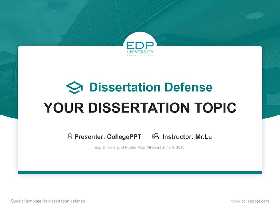 Edp University of Puerto Rico-Villalba Graduation Thesis Defense PPT Template4:3 ratio PPT effect preview image7