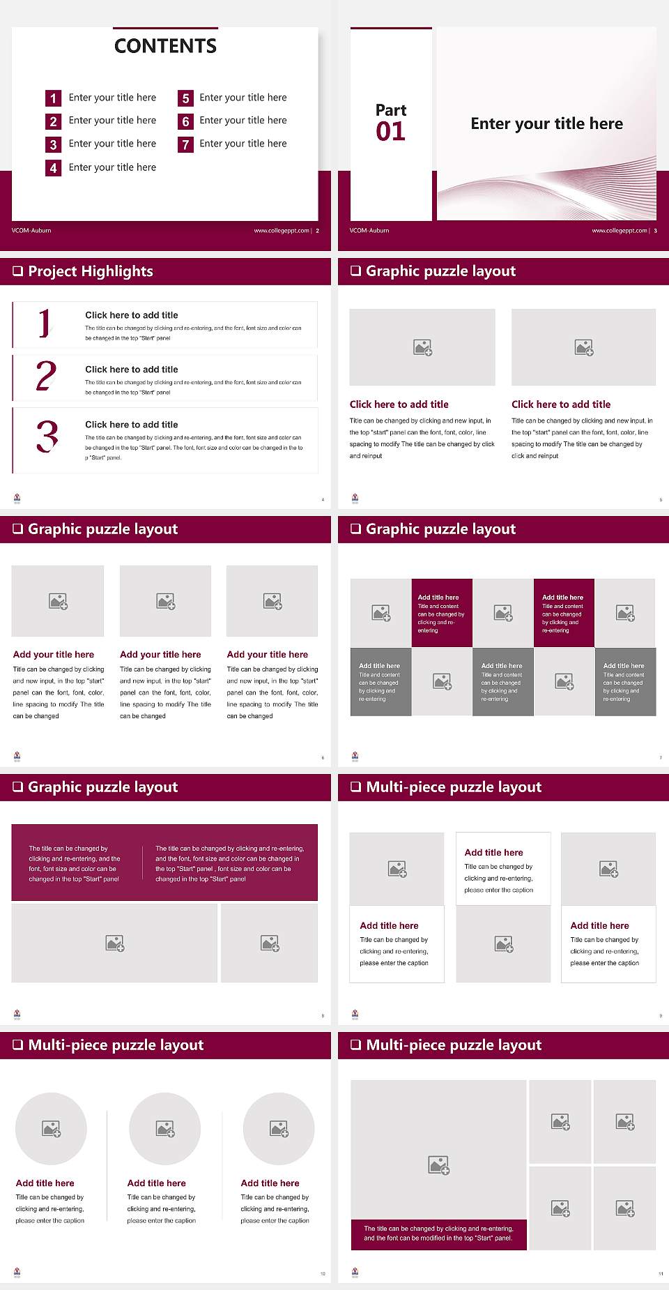 VCOM-Auburn General Purpose PPT Template4:3 ratio PPT effect preview image2