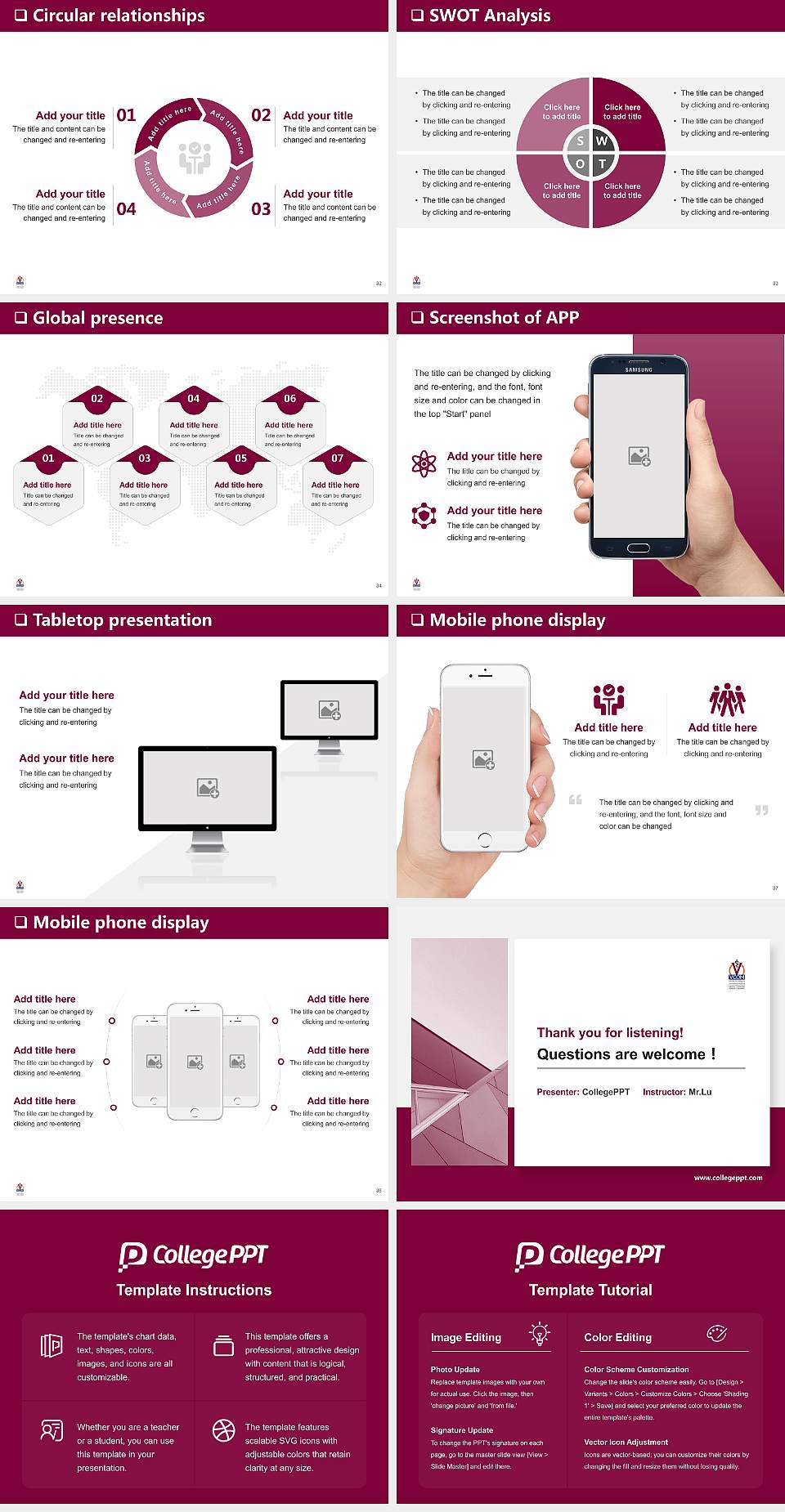 VCOM-Auburn General Purpose PPT Template4:3 ratio PPT effect preview image5