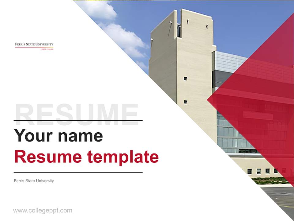 Ferris State University Resume PPT Template4:3 ratio PPT effect preview image5