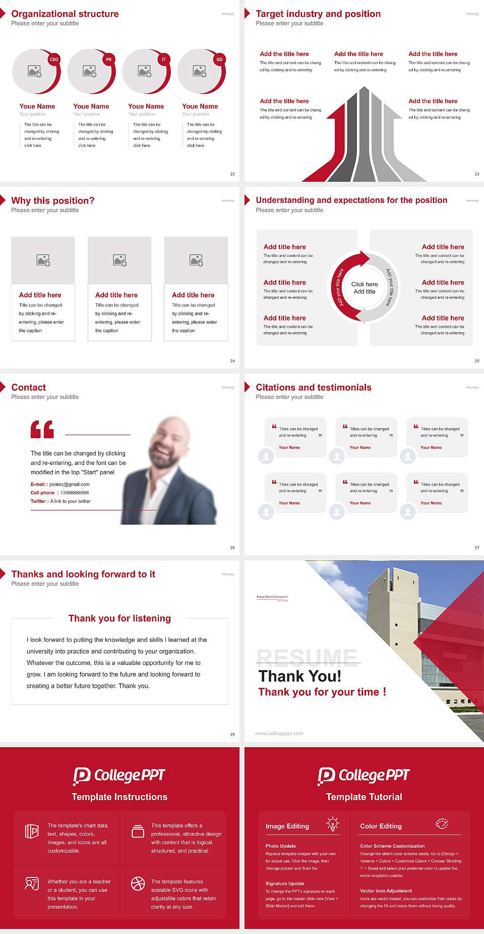 Ferris State University Resume PPT Template4:3 ratio PPT effect preview image4