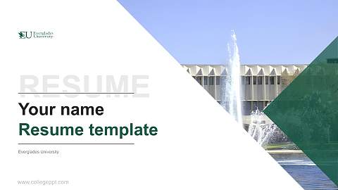 Everglades University Resume PPT Template