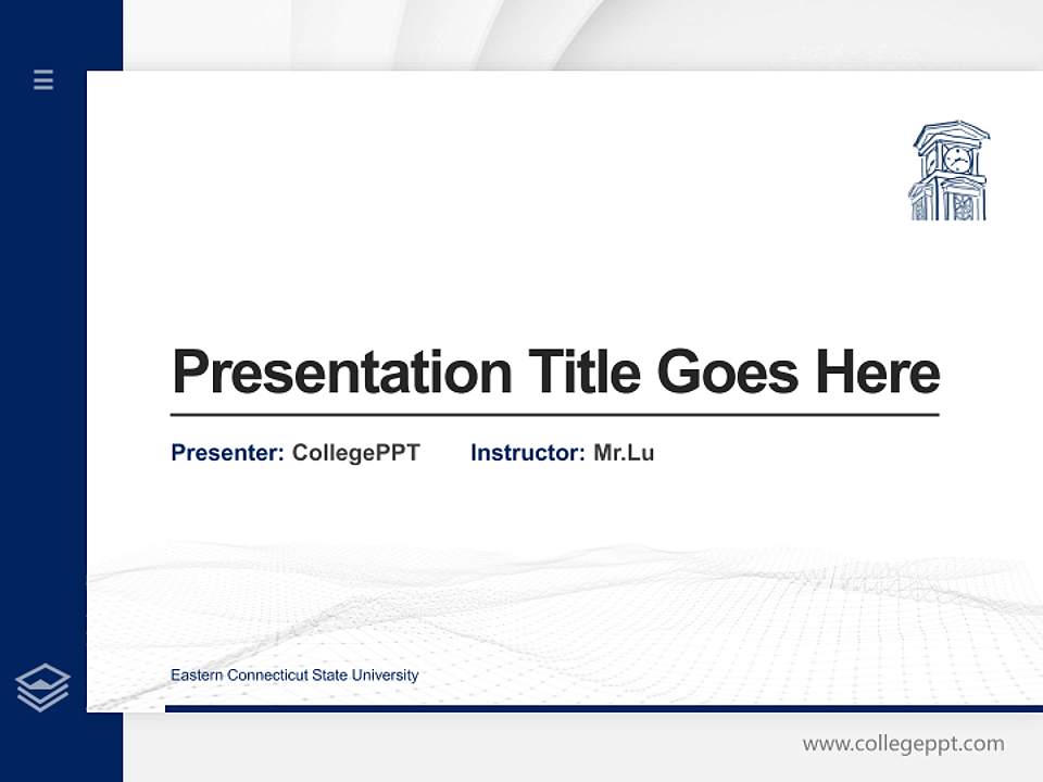 Eastern Connecticut State University Thesis Proposal/Graduation Defense PPT Template4:3 ratio PPT effect preview image5
